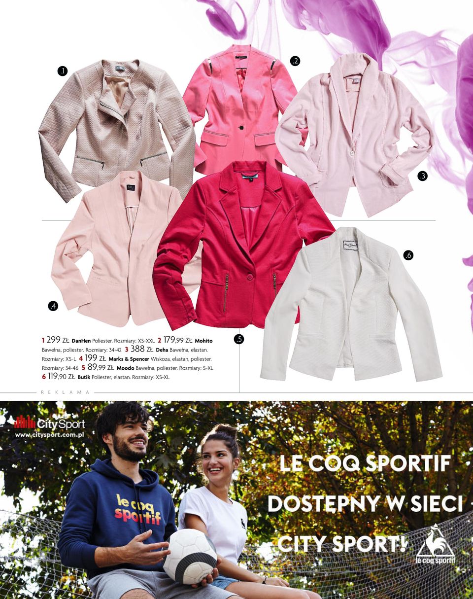 Roz mia ry: 34-42 3 388 ZŁ Deha Bawełna, elastan.