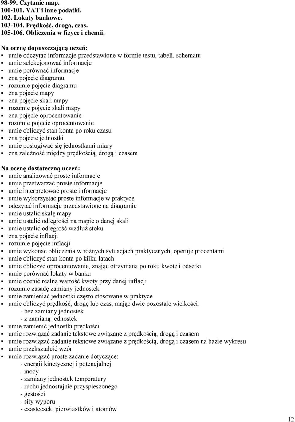 diagramu zna pojęcie mapy zna pojęcie skali mapy rozumie pojęcie skali mapy zna pojęcie oprocentowanie rozumie pojęcie oprocentowanie umie obliczyć stan konta po roku czasu zna pojęcie jednostki umie