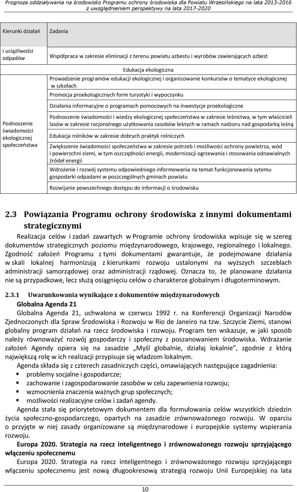 proekologiczne Podnoszenie świadomości ekologicznej społeczeństwa Podnoszenie świadomości i wiedzy ekologicznej społeczeństwa w zakresie leśnictwa, w tym właścicieli lasów w zakresie racjonalnego