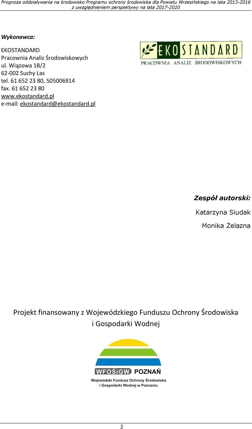 ekostandard.pl e-mail: ekostandard@ekostandard.