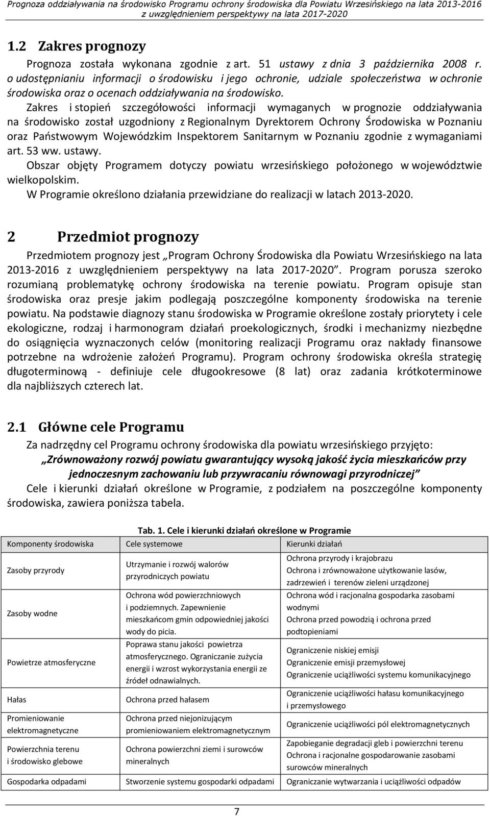 Zakres i stopień szczegółowości informacji wymaganych w prognozie oddziaływania na środowisko został uzgodniony z Regionalnym Dyrektorem Ochrony Środowiska w Poznaniu oraz Państwowym Wojewódzkim