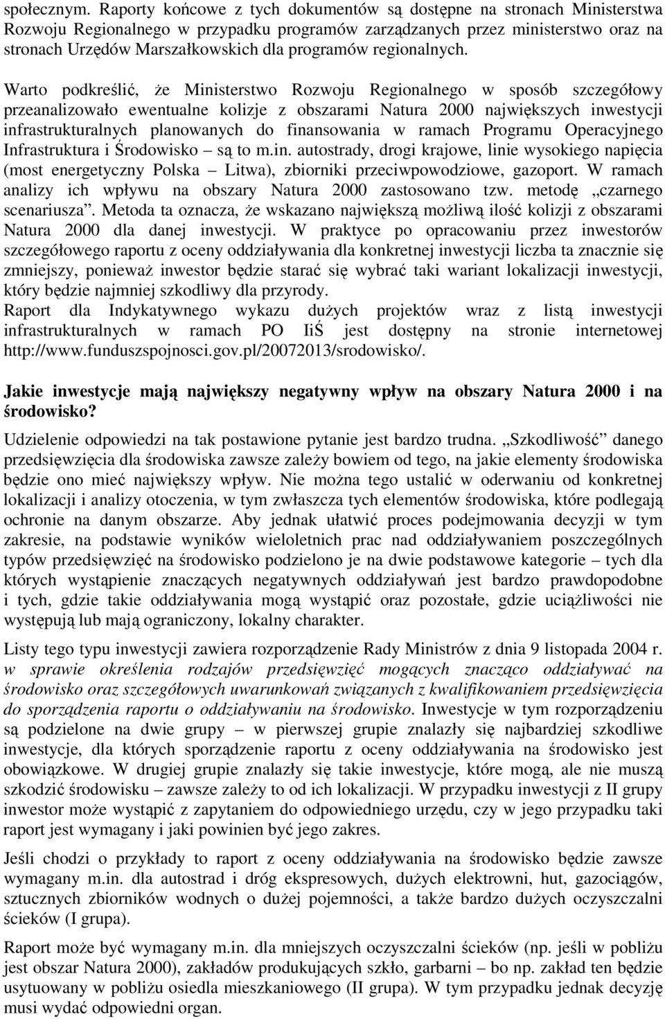 programów regionalnych.