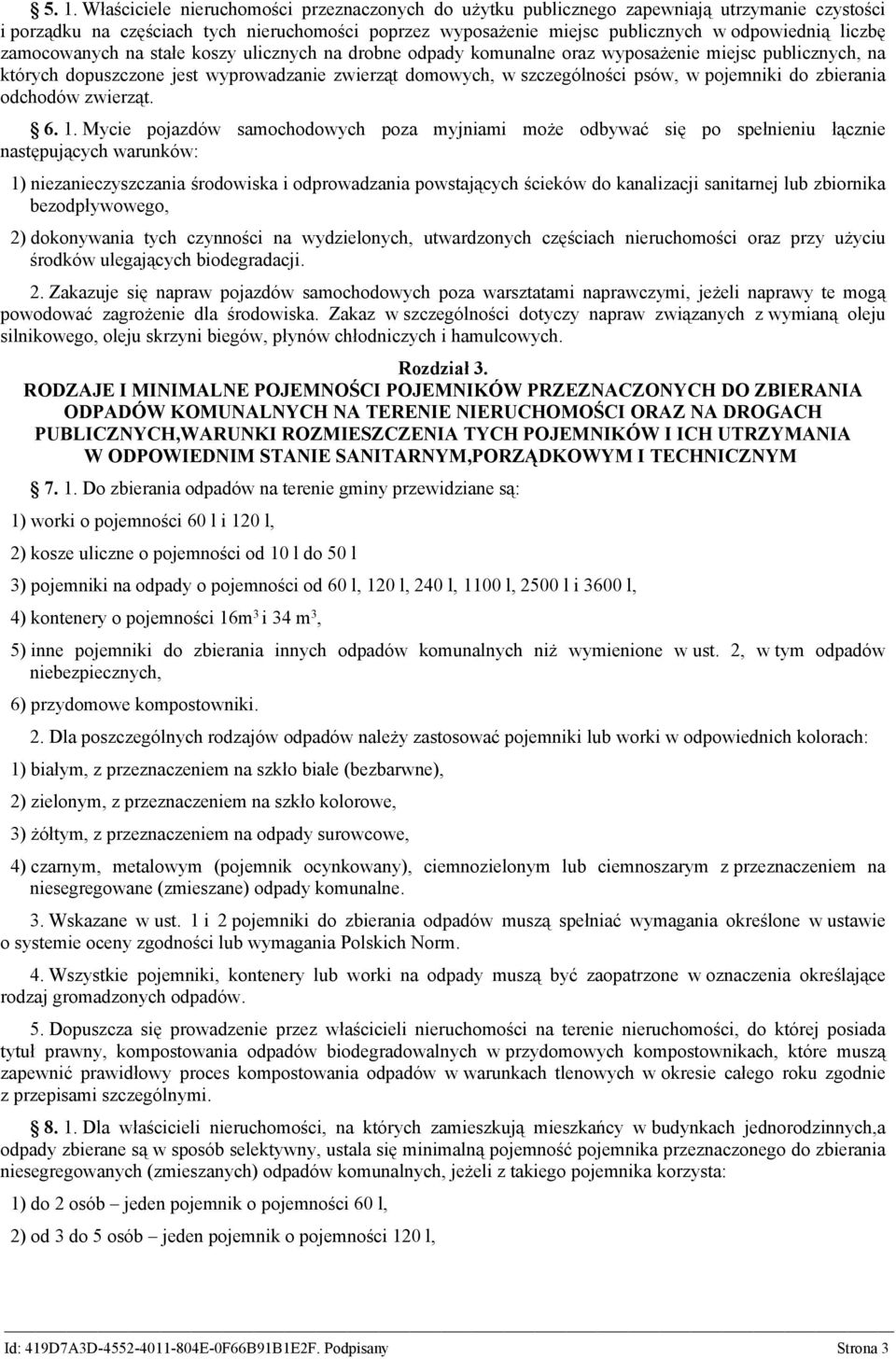 pojemniki do zbierania odchodów zwierząt. 6. 1.