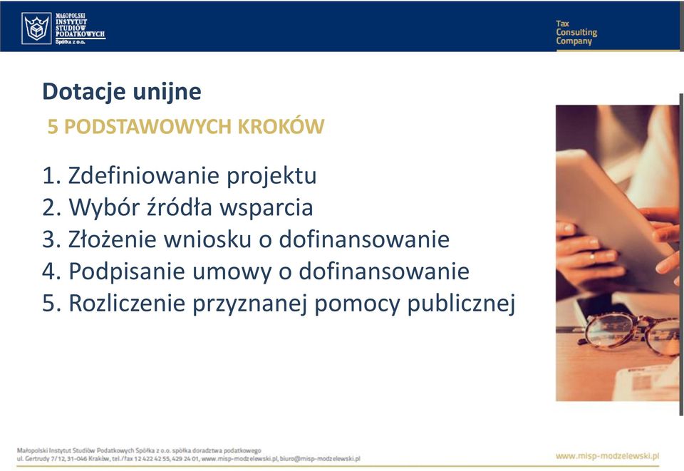 Złożenie wniosku o dofinansowanie 4.