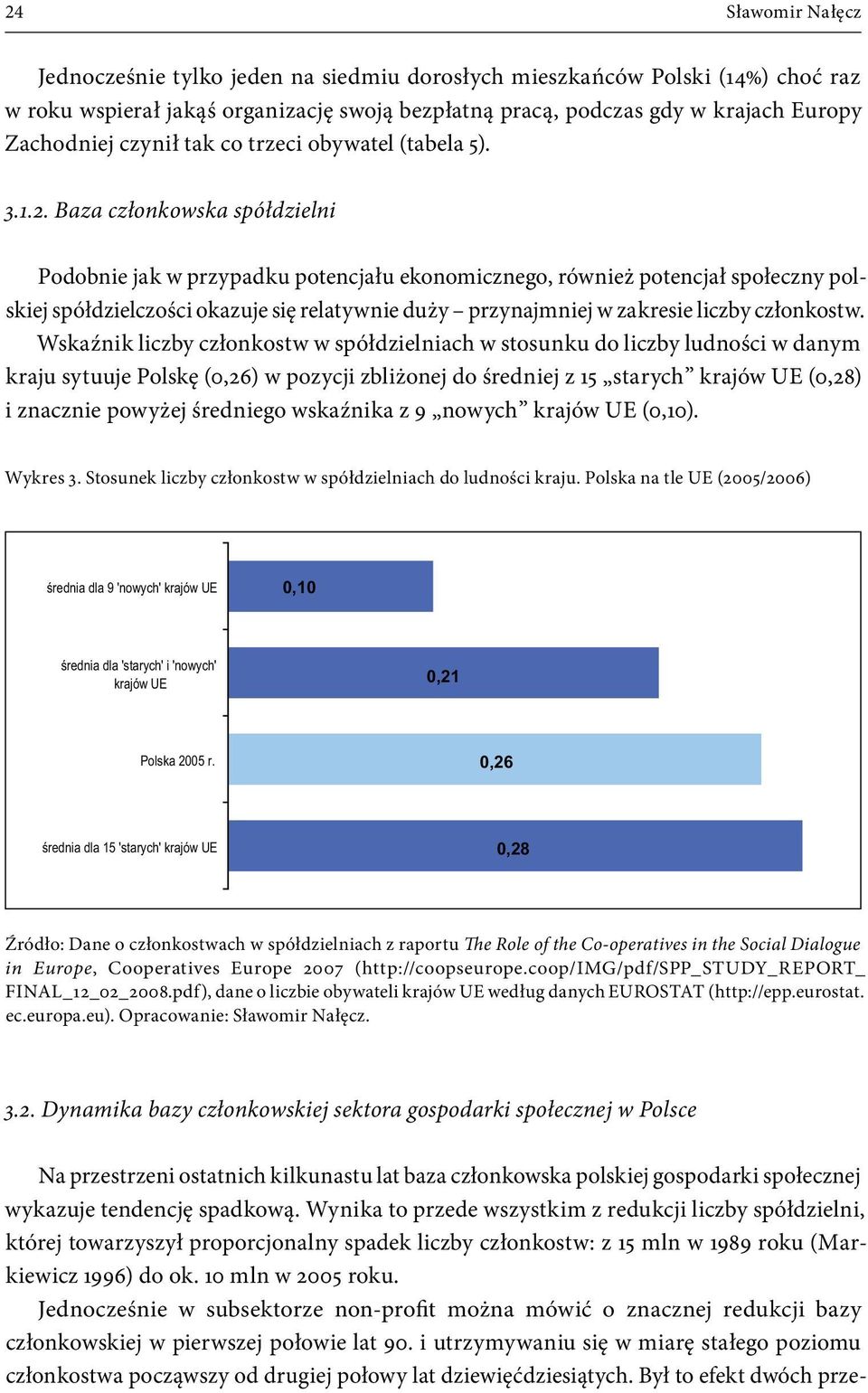 Baza członkowska spółdzielni Podobnie jak w przypadku potencjału ekonomicznego, również potencjał społeczny polskiej spółdzielczości okazuje się relatywnie duży przynajmniej w zakresie liczby
