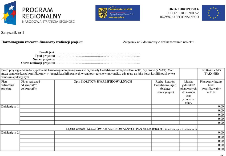 VAT może stanowić koszt kwalifikowany w ramach kwalifikowanych wydatków jedynie w przypadku, gdy ujęto go jako koszt kwalifikowalny we wniosku aplikacyjnym.