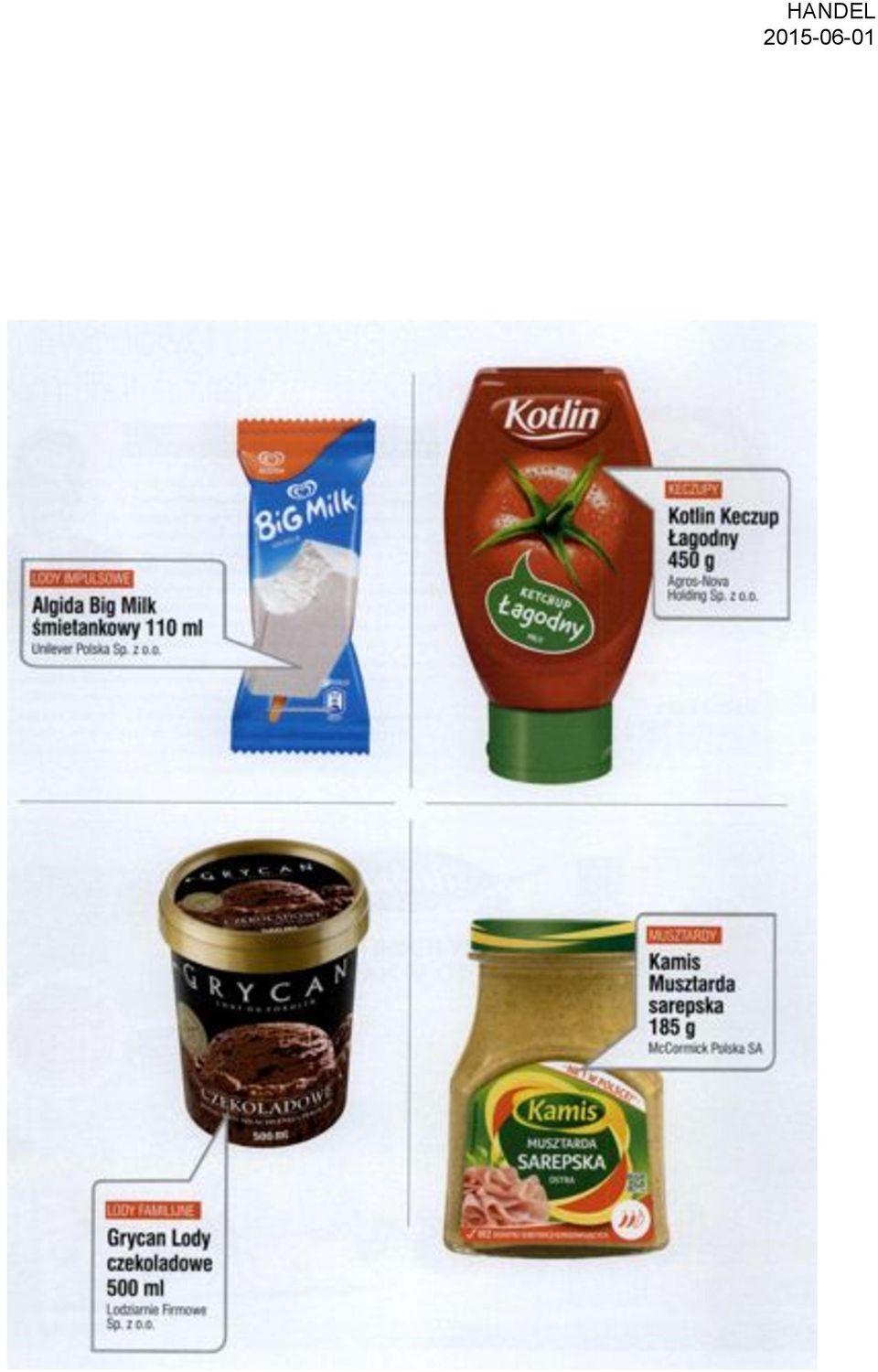 z o.o. Kamis Musztarda sarepska 185 g McCormick Polska SA LODY