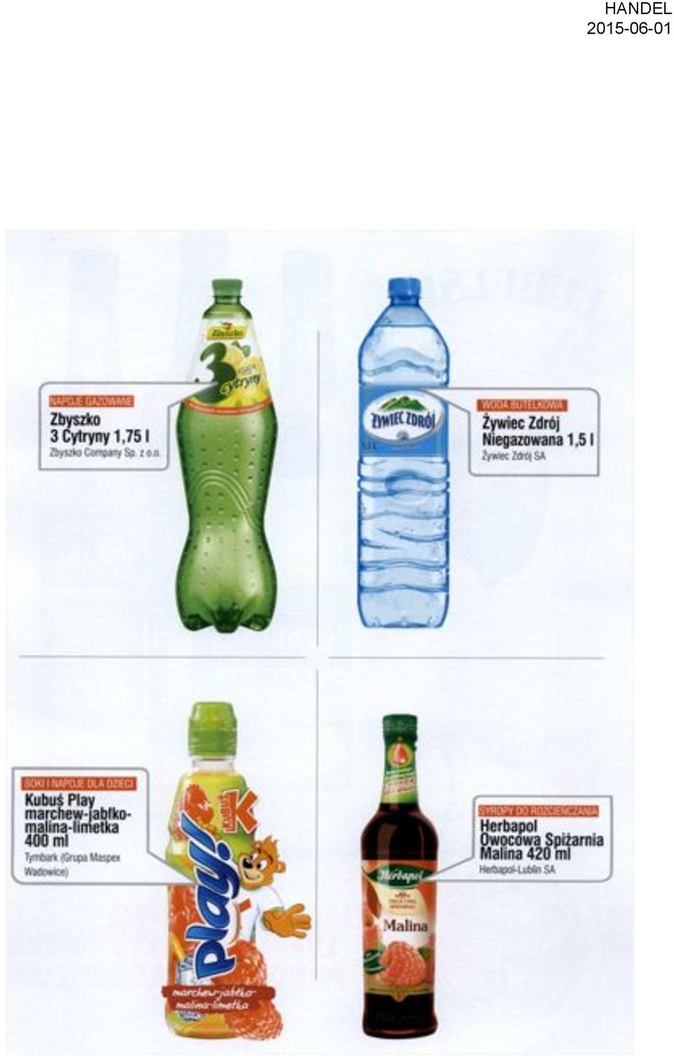 Company Sp. z o.o. WODA BUTELKOWA Żywiec Zdrój Niegazowana 1,51 Żywiec Zdrój SA V