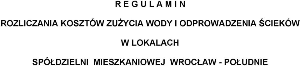 ODPROWADZENIA ŚCIEKÓW W LOKALACH