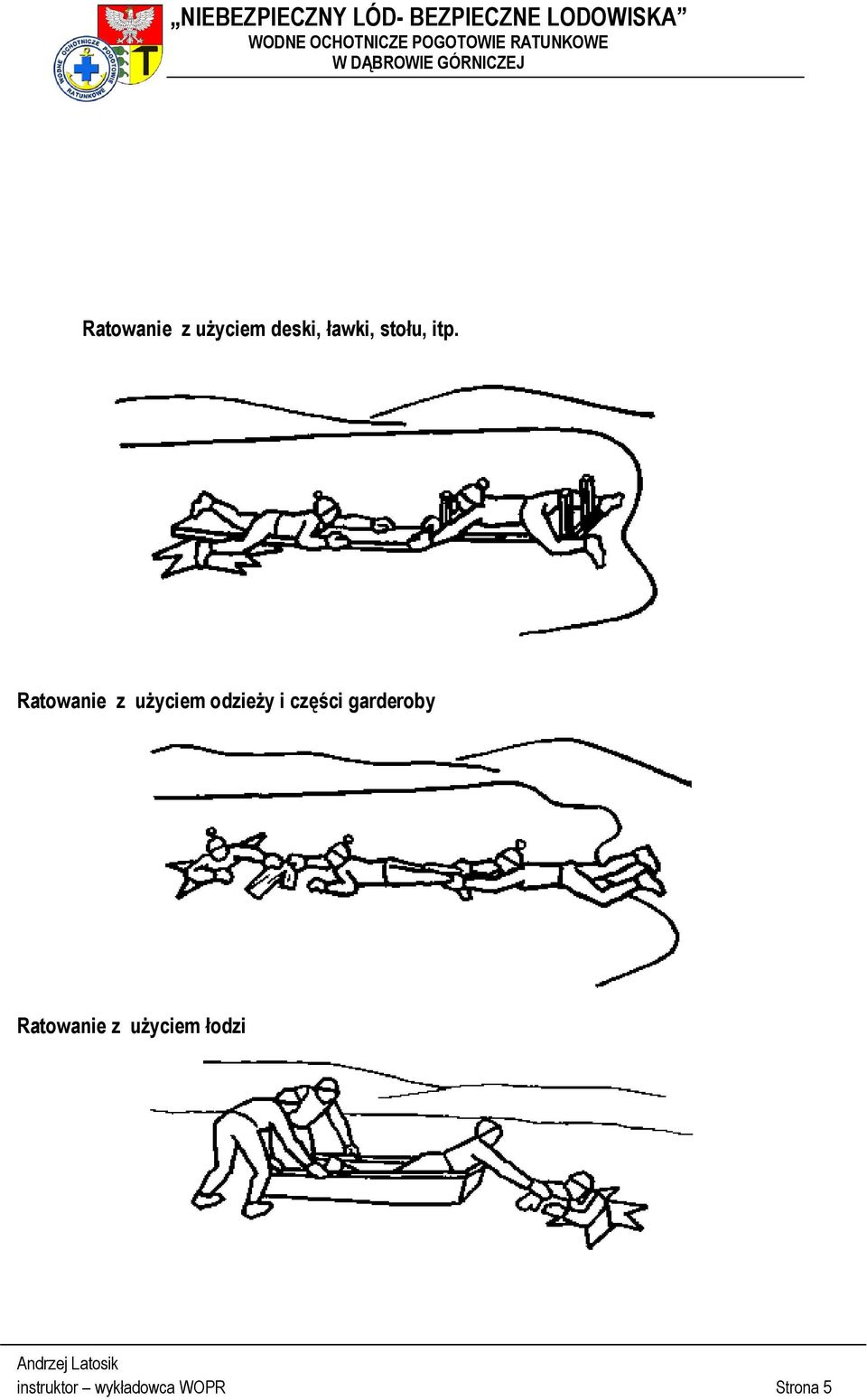 Ratowanie z użyciem odzieży i części