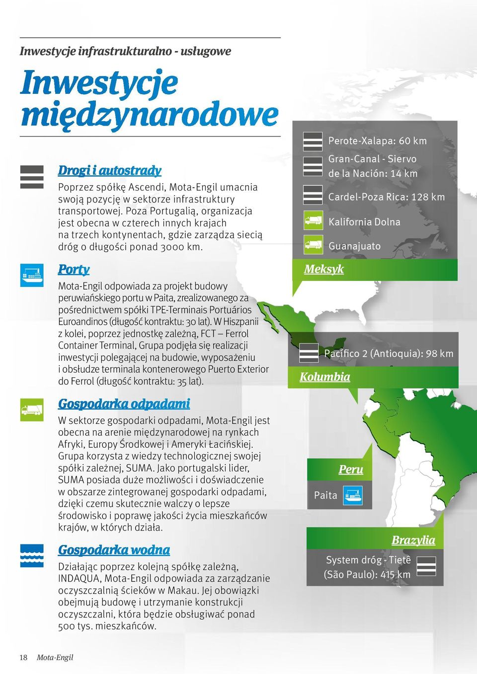 Porty Mota-Engil odpowiada za projekt budowy peruwiańskiego portu w Paita, zrealizowanego za pośrednictwem spółki TPE-Terminais Portuários Euroandinos (długość kontraktu: 30 lat).