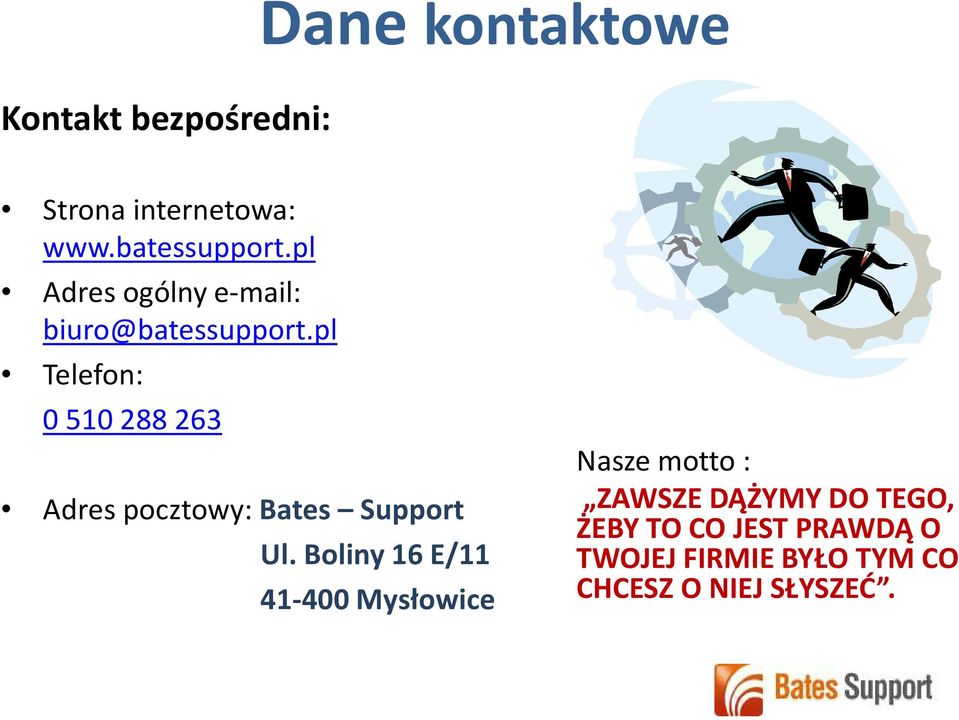 pl Telefon: 0 510 288 263 Adres pocztowy: Bates Support Ul.