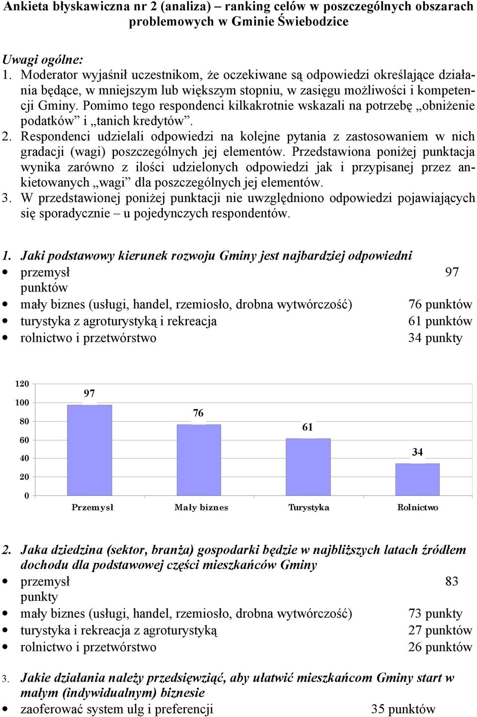 Pomimo tego respondenci kilkakrotnie wskazali na potrzebę obniżenie podatków i tanich kredytów. 2.