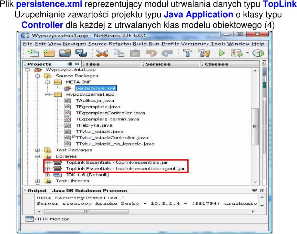 TopLink Uzupełnianie zawartości projektu typu Java