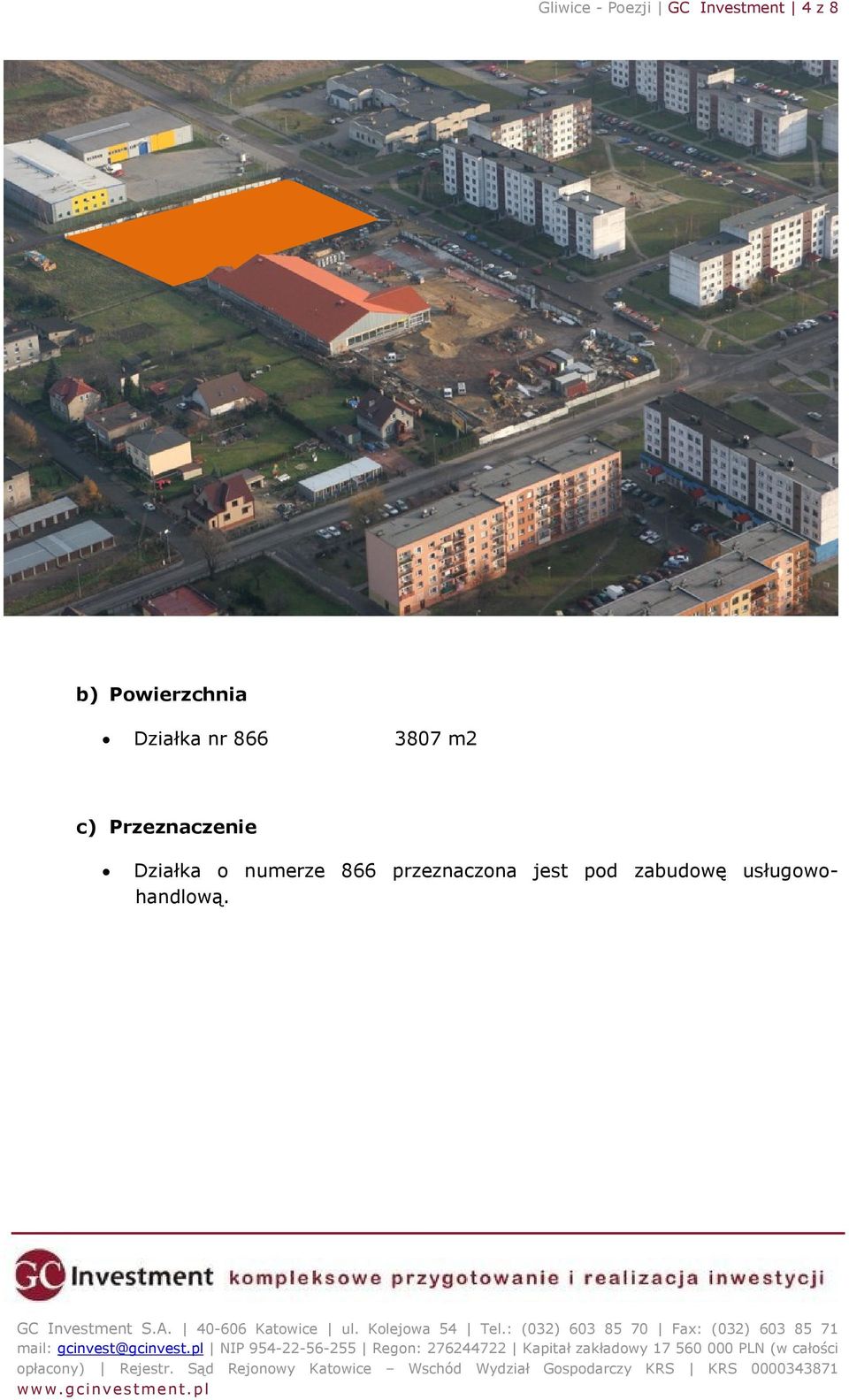 Przeznaczenie Działka o numerze 866