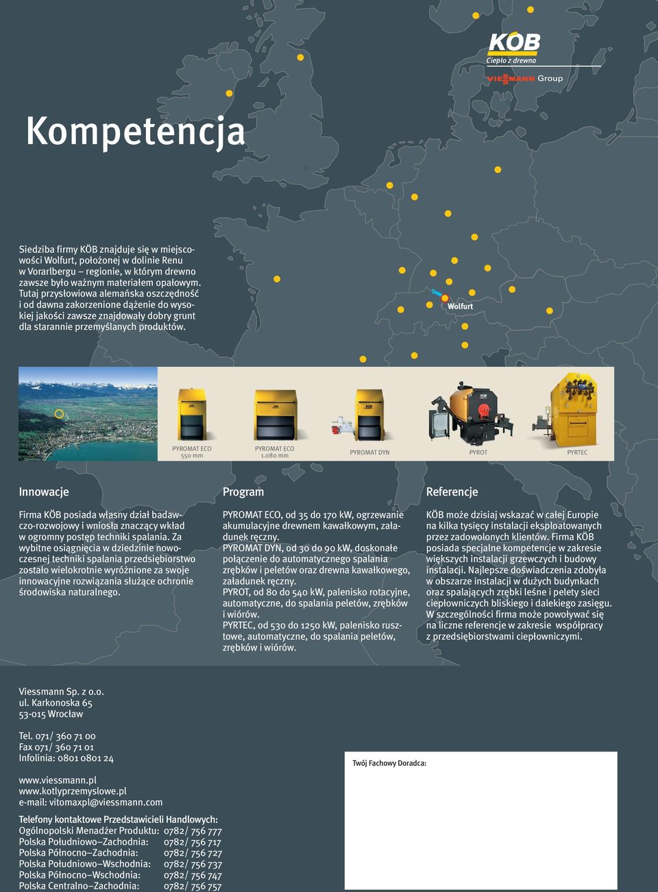 080 mm PYROMAT DYN PYROT PYRTEC Innowacje Firma KÖB posiada własny dział badawczo-rozwojowy i wniosła znaczący wkład w ogromny postęp techniki spalania.