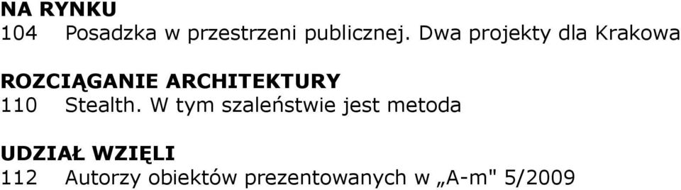 ARCHITEKTURY 110 Stealth.