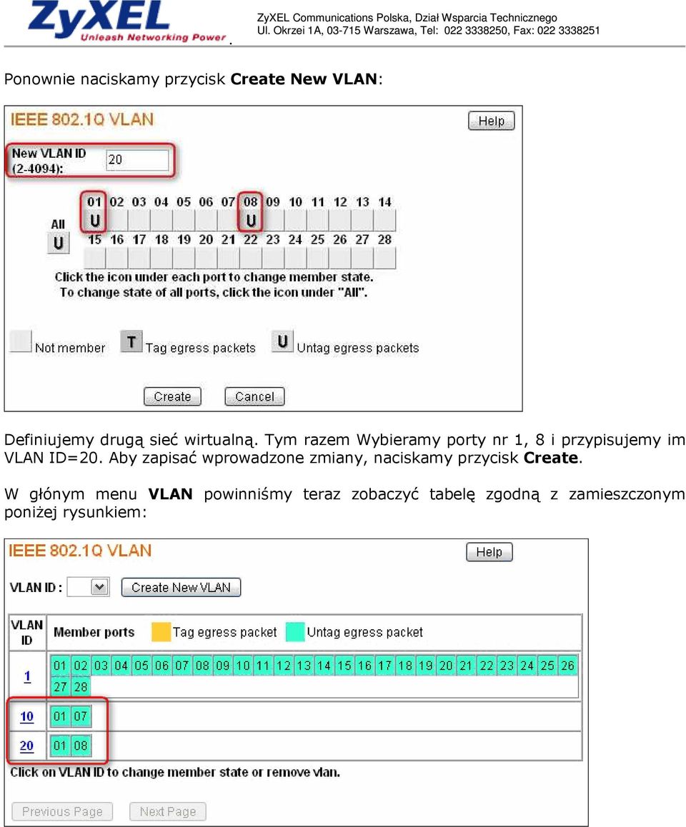 Aby zapisać wprowadzone zmiany, naciskamy przycisk Create.