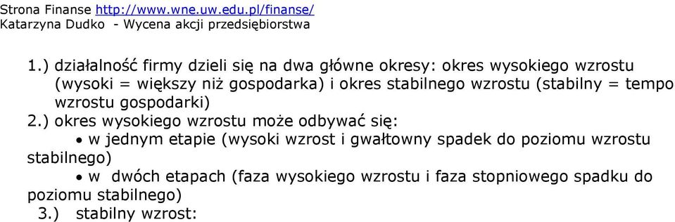 poziomu stabilnego) 3.