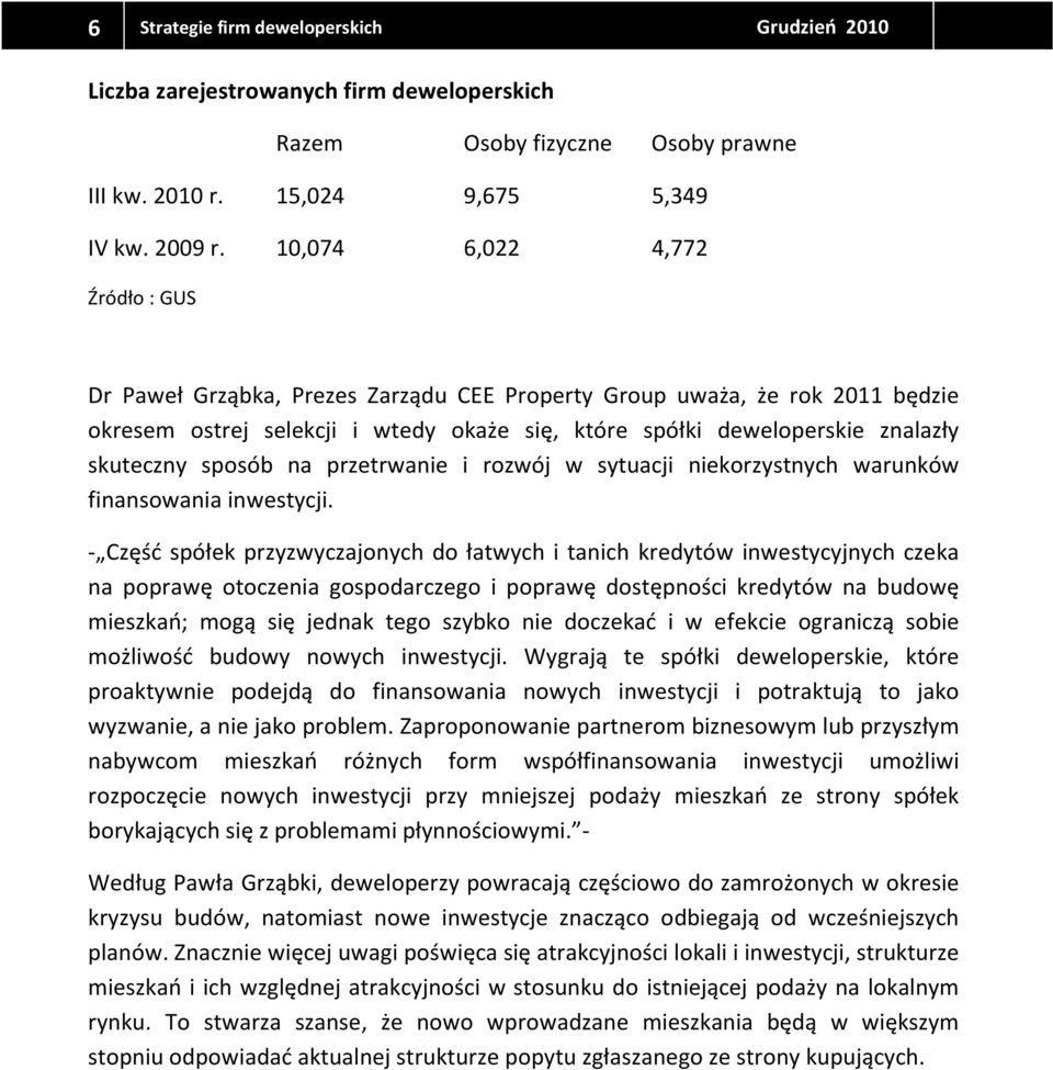 sposób na przetrwanie i rozwój w sytuacji niekorzystnych warunków finansowania inwestycji.