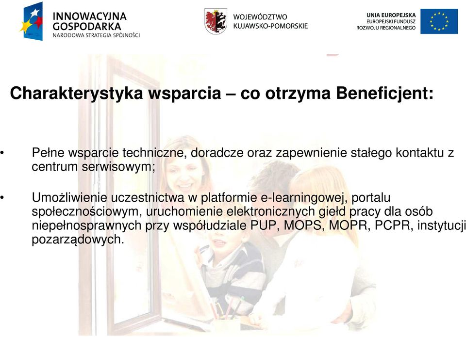 platformie e-learningowej, portalu społecznościowym, uruchomienie elektronicznych giełd