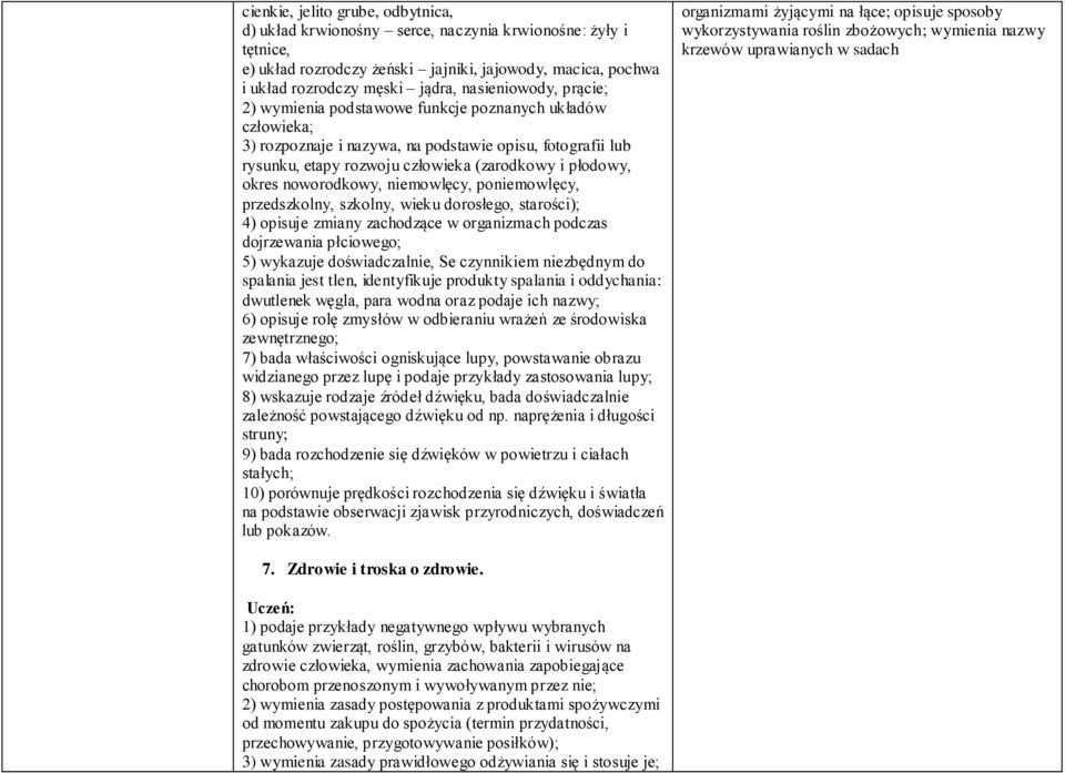 okres noworodkowy, niemowlęcy, poniemowlęcy, przedszkolny, szkolny, wieku dorosłego, starości); 4) opisuje zmiany zachodzące w organizmach podczas dojrzewania płciowego; 5) wykazuje doświadczalnie,