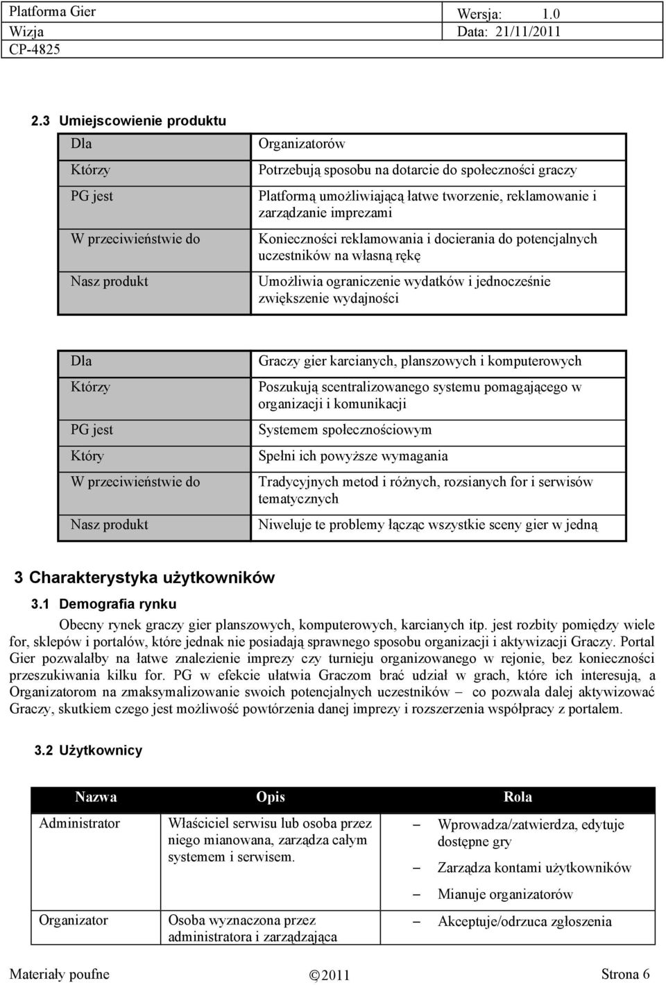 Którzy PG jest Który W przeciwieństwie do Nasz produkt Graczy gier karcianych, planszowych i komputerowych Poszukują scentralizowanego systemu pomagającego w organizacji i komunikacji Systemem