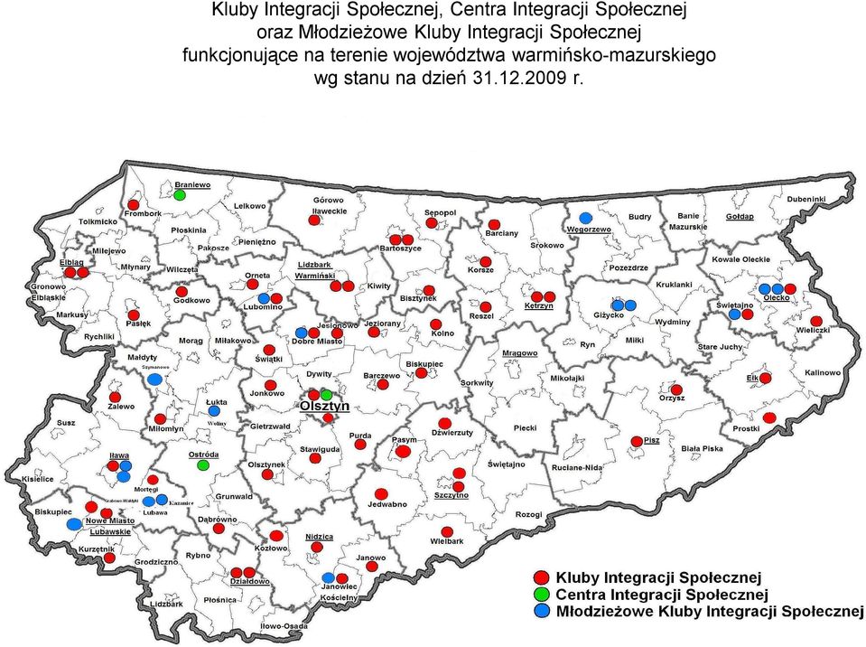 Społecznej funkcjonujące na terenie województwa