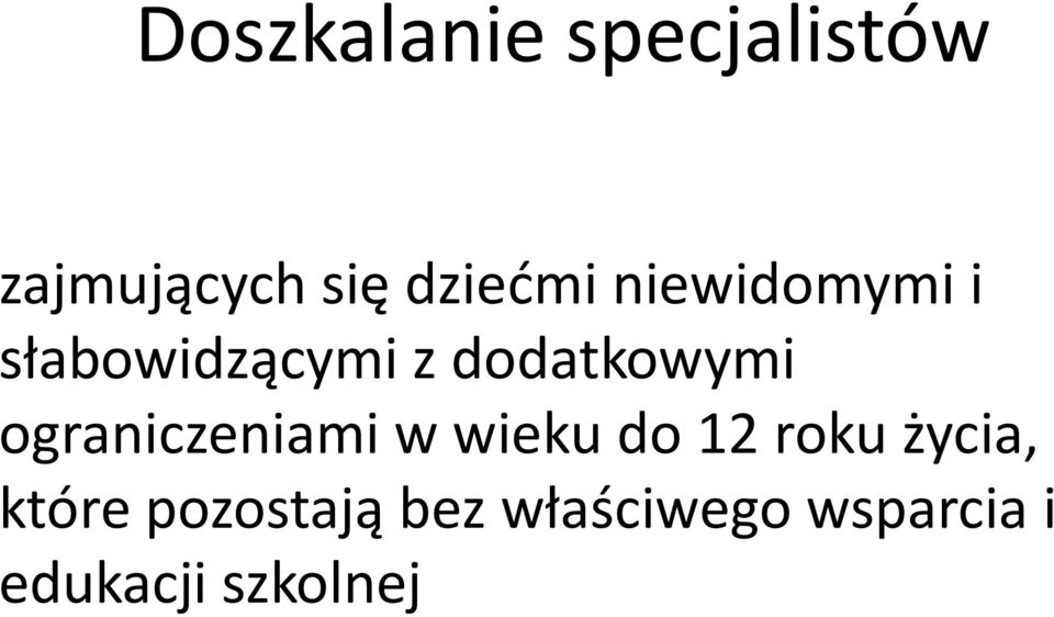 dodatkowymi ograniczeniami w wieku do 12 roku