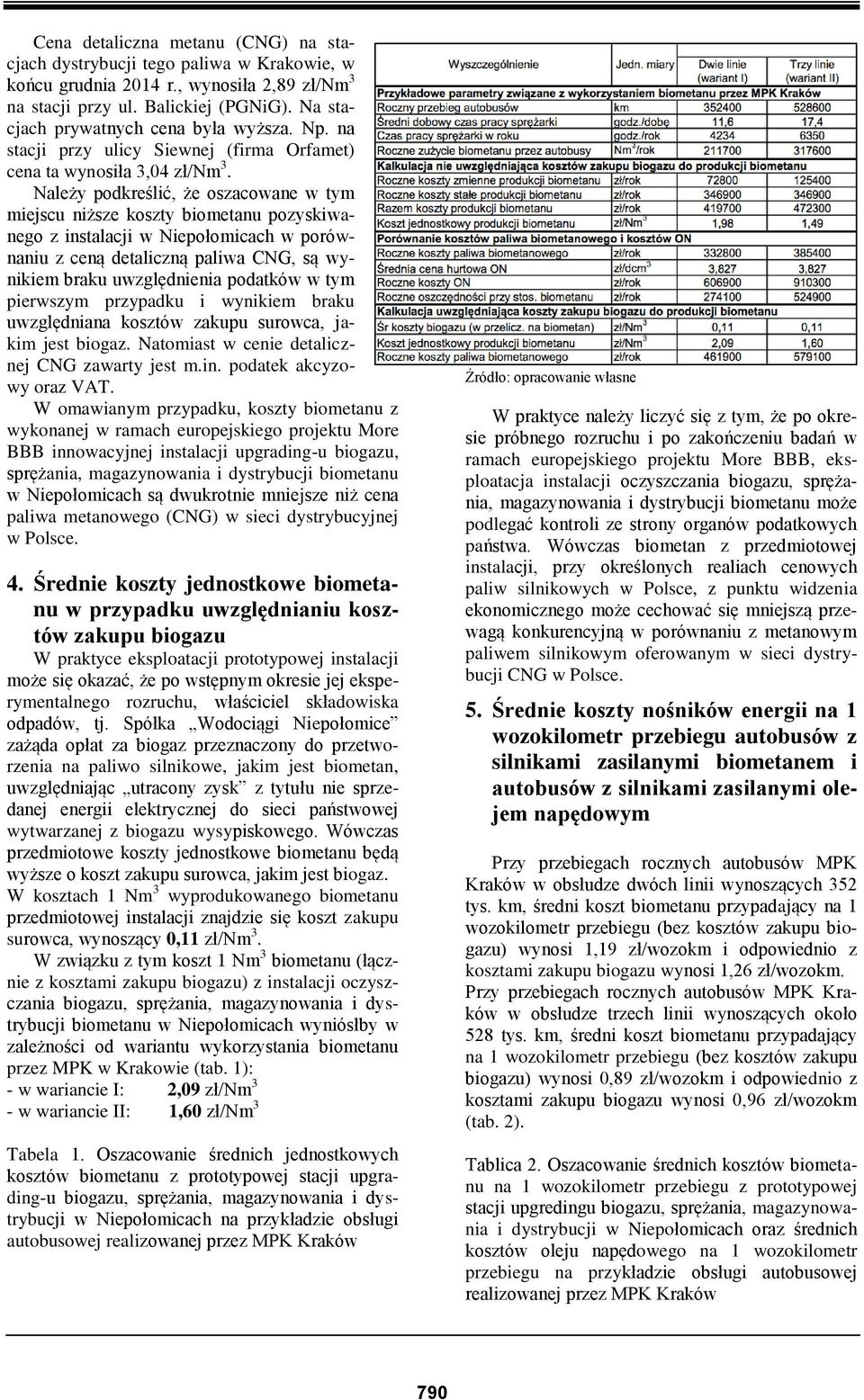 Należy podkreślić, że oszacowane w tym miejscu niższe koszty biometanu pozyskiwanego z instalacji w Niepołomicach w porównaniu z ceną detaliczną paliwa CNG, są wynikiem braku uwzględnienia podatków w