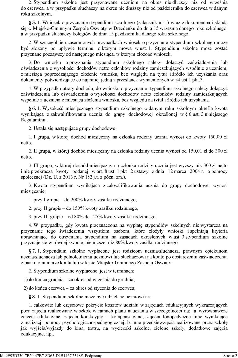 słuchaczy kolegiów do dnia 15 października danego roku szkolnego. 2.