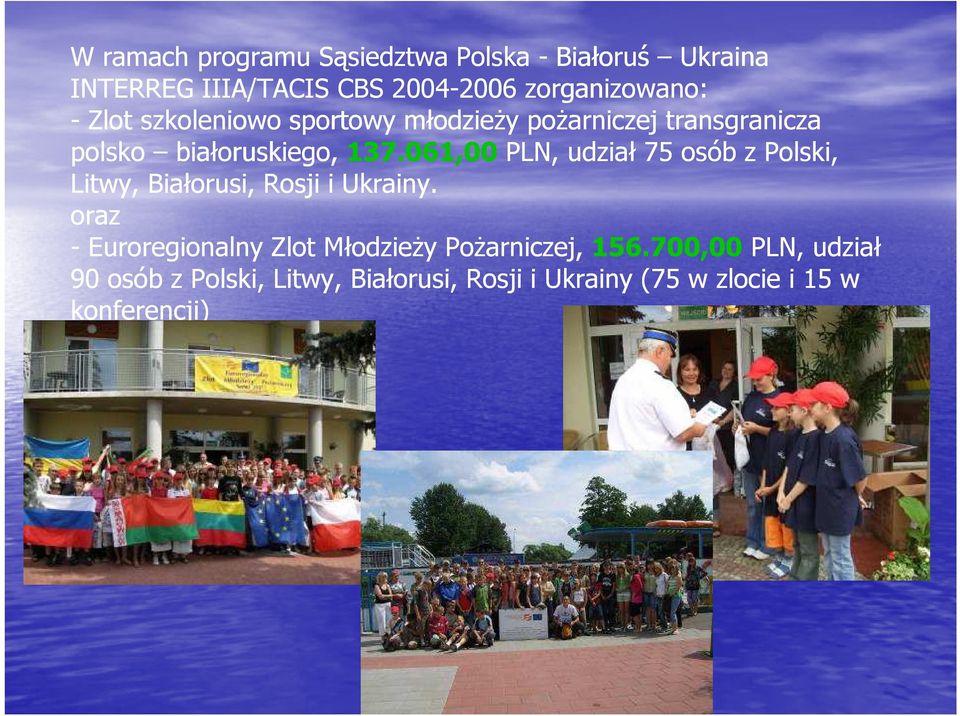 061,00 PLN, udział 75 osób z Polski, Litwy, Białorusi, Rosji i Ukrainy.