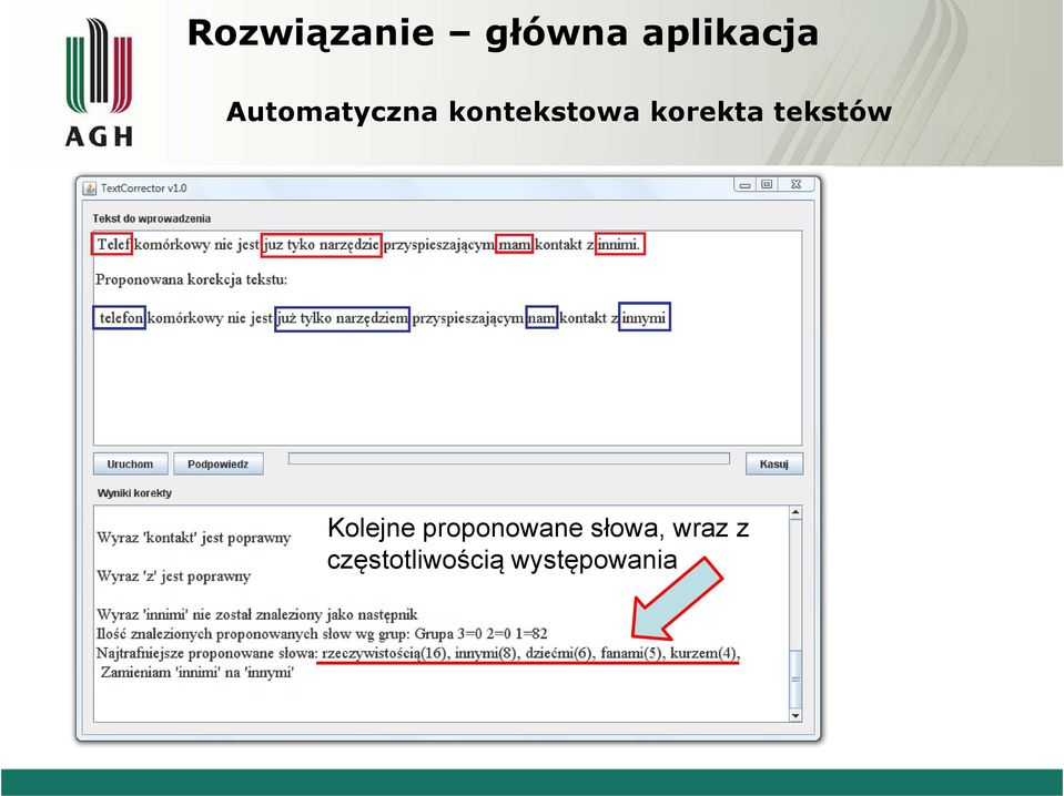 proponowane słowa, wraz z Kolejne