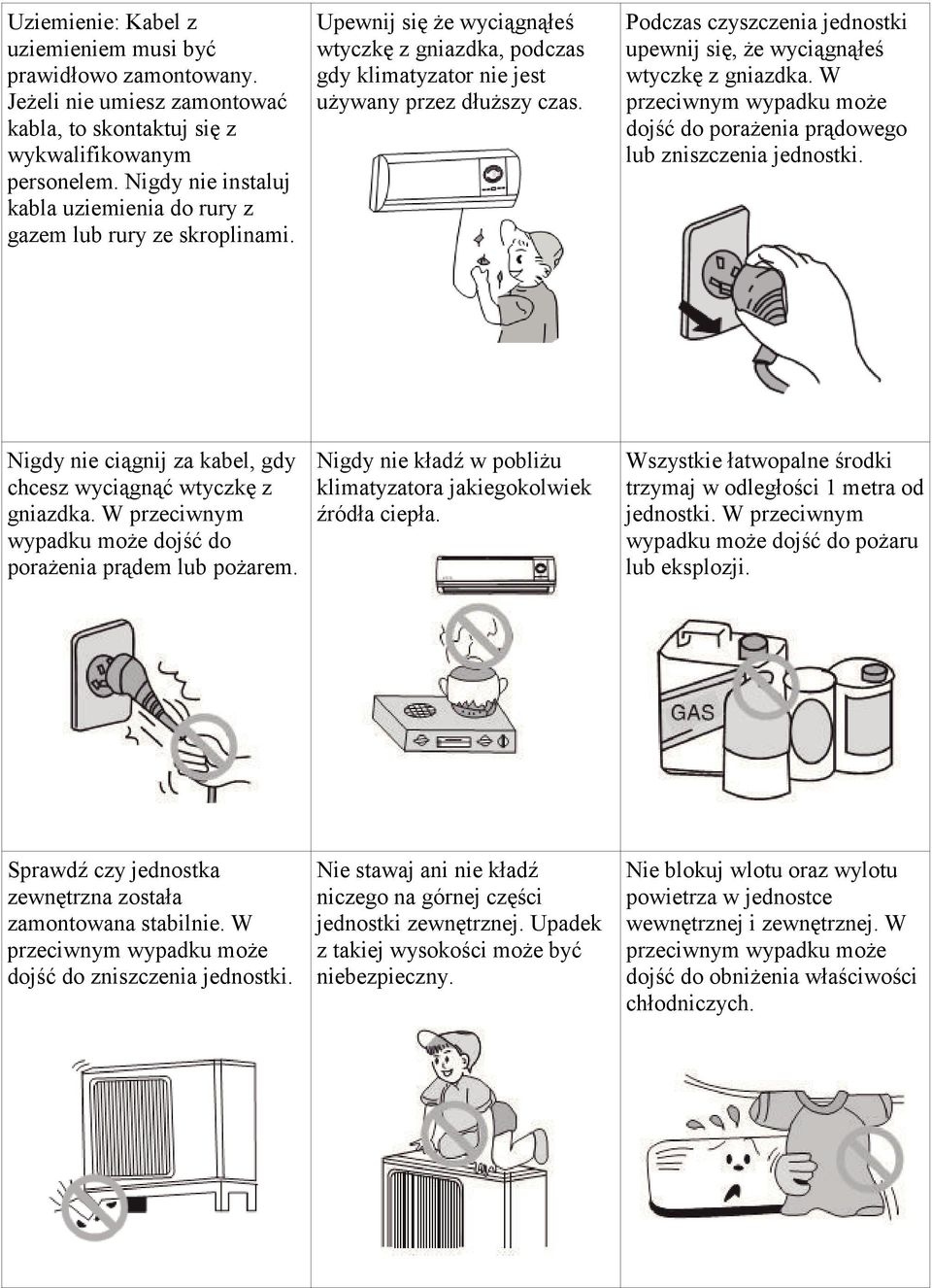 Podczas czyszczenia jednostki upewnij się, że wyciągnąłeś wtyczkę z gniazdka. W przeciwnym wypadku może dojść do porażenia prądowego lub zniszczenia jednostki.