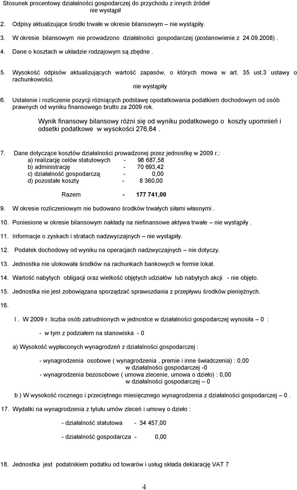 Wysokość odpisów aktualizujących wartość zapasów, o których mowa w art. 35 ust.3 ustawy o rachunkowości. 6.