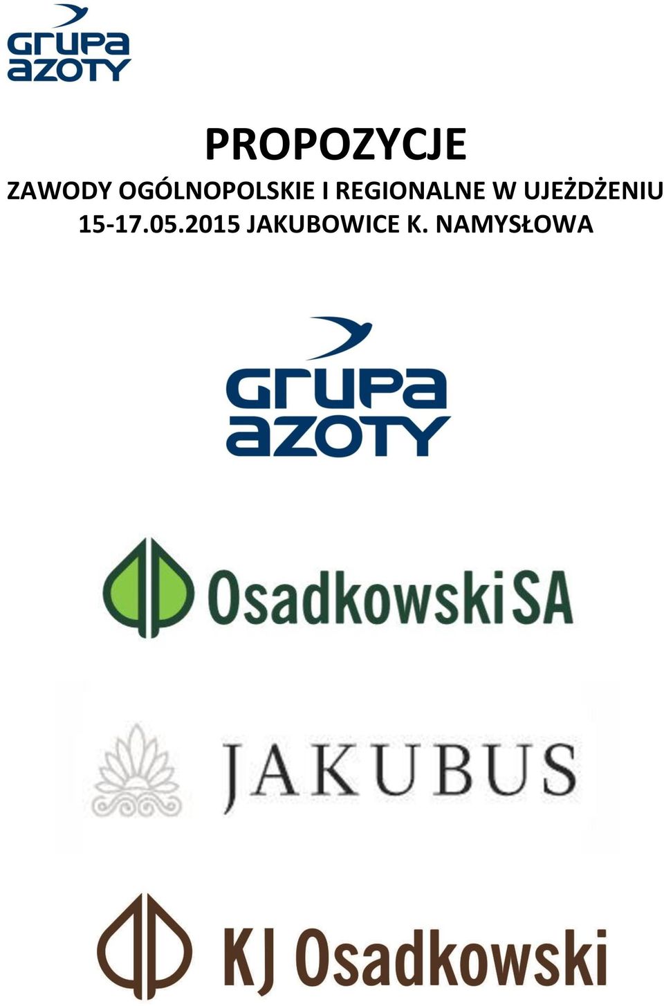 REGIONALNE W UJEŻDŻENIU