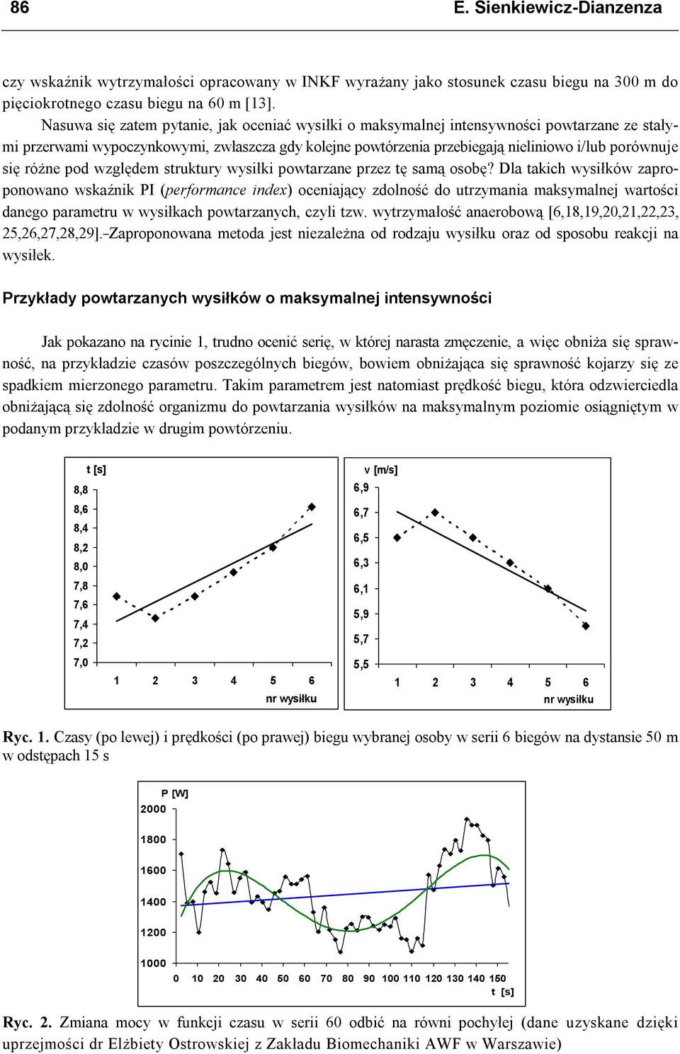 różne pod względem struktury wysiłki powtarzane przez tę samą osobę?