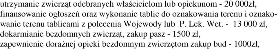 polecenia Wojewody lub P. Lek. Wet.