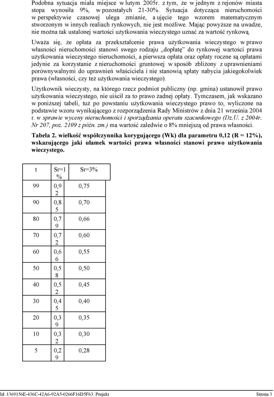 Mając powyższe na uwadze, nie można tak ustalonej wartości użytkowania wieczystego uznać za wartość rynkową.