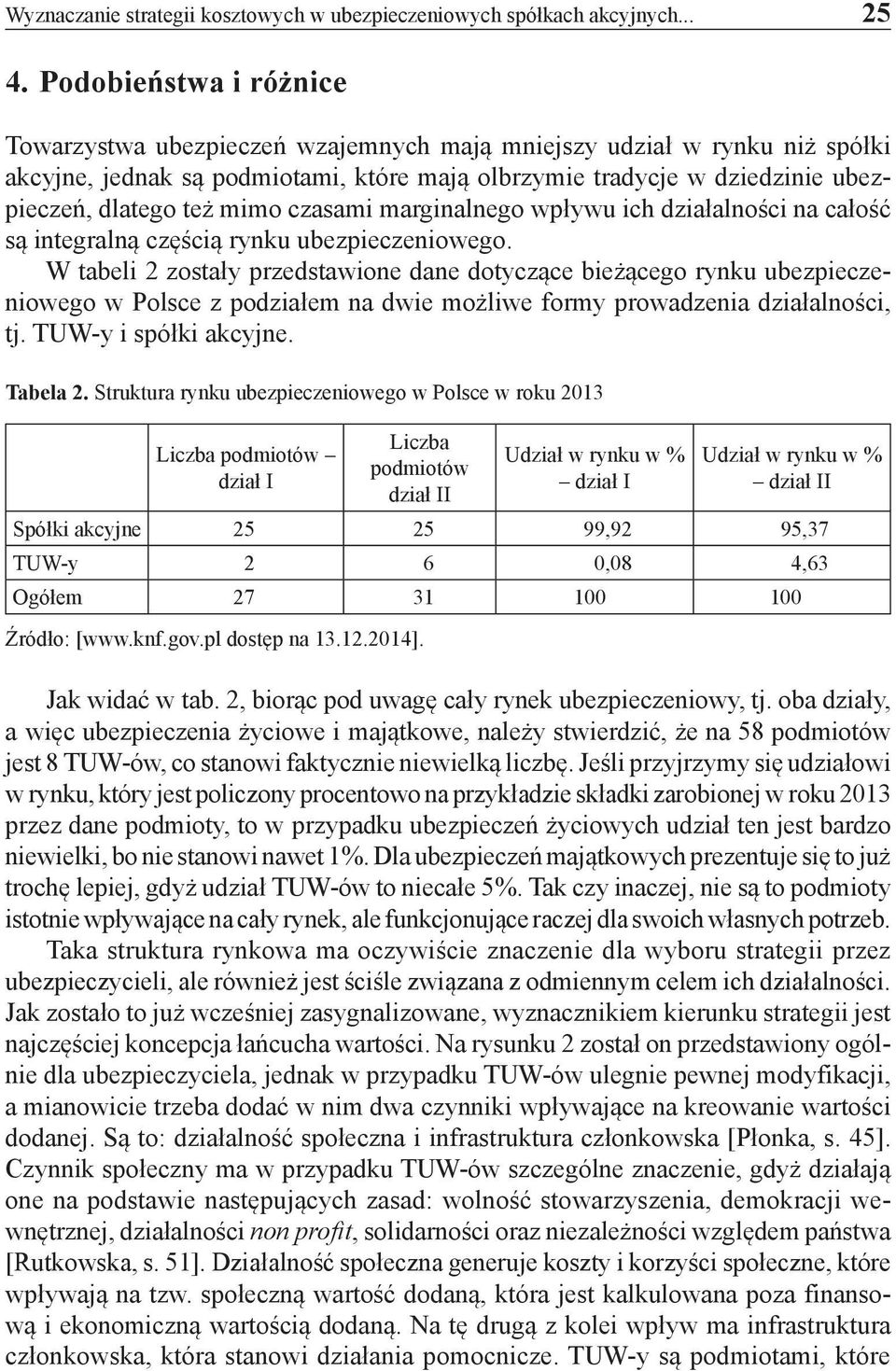 mimo czasami marginalnego wpływu ich działalności na całość są integralną częścią rynku ubezpieczeniowego.