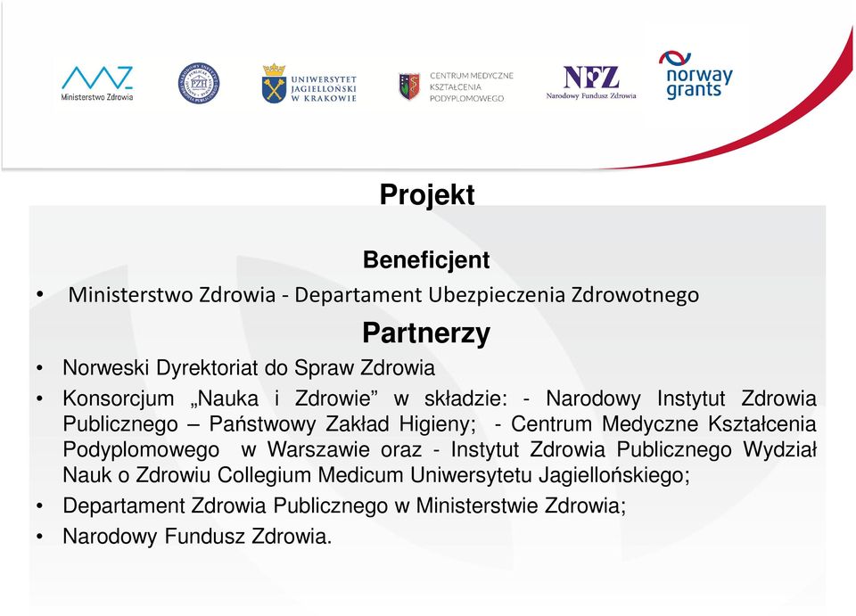 Centrum Medyczne Kształcenia Podyplomowego w Warszawie oraz - Instytut Zdrowia Publicznego Wydział Nauk o Zdrowiu
