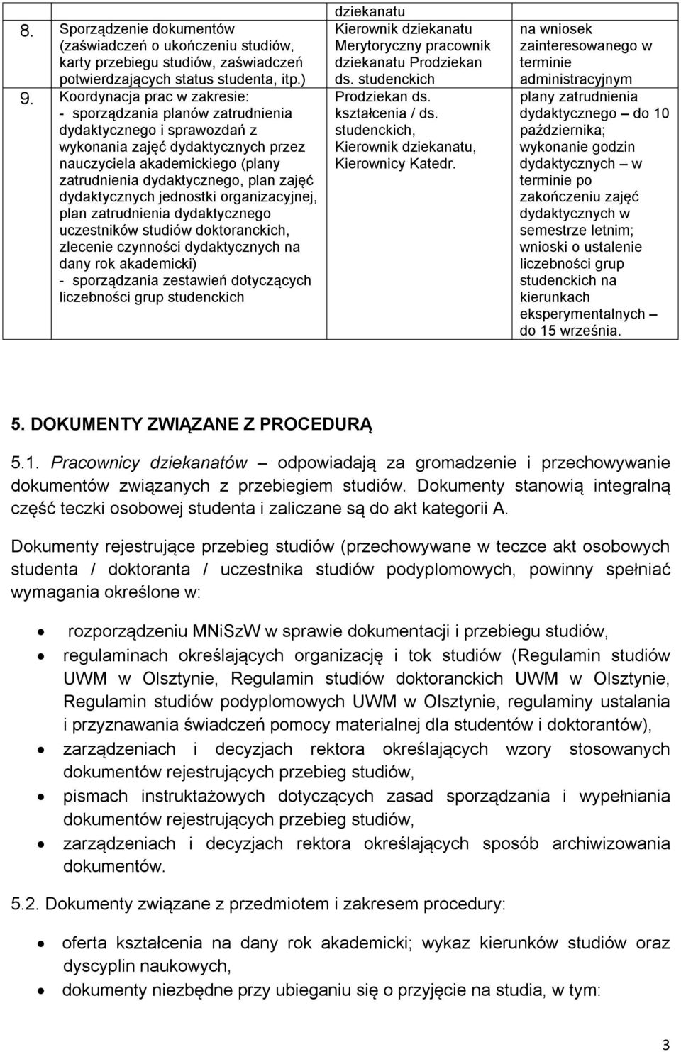 zajęć dydaktycznych jednostki organizacyjnej, plan zatrudnienia dydaktycznego uczestników studiów doktoranckich, zlecenie czynności dydaktycznych na dany rok akademicki) - sporządzania zestawień