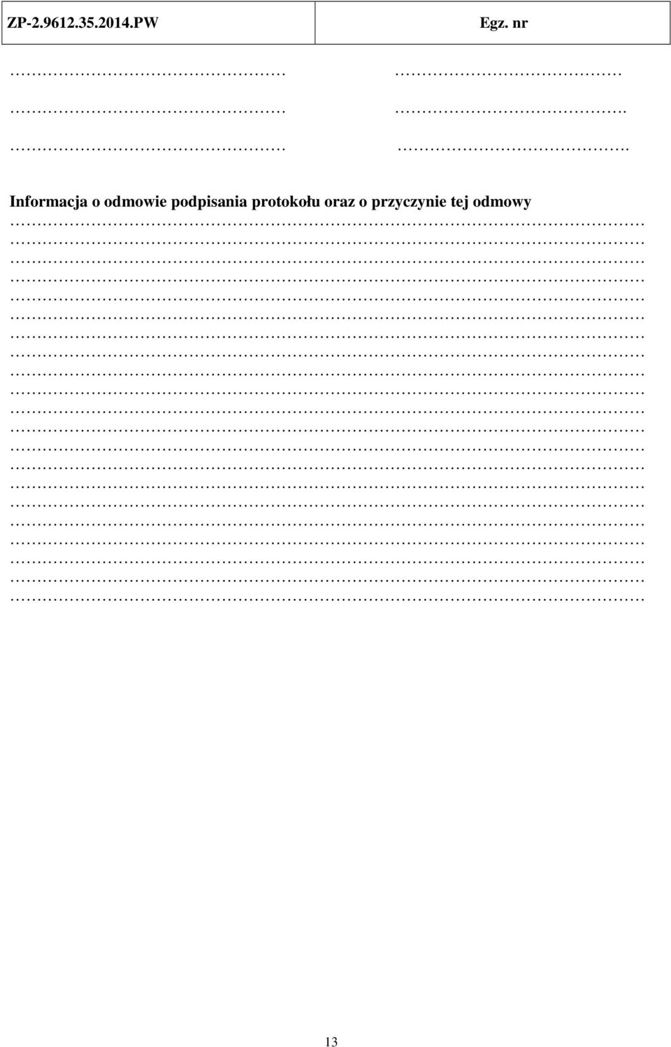 protokołu oraz o