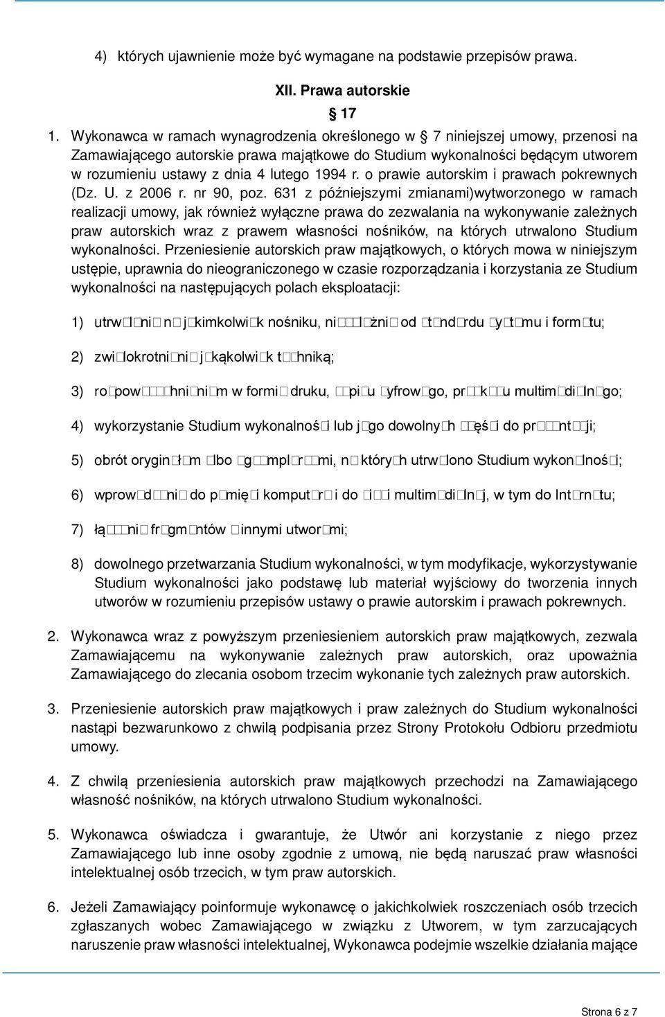 r. o prawie autorskim i prawach pokrewnych (Dz. U. z 2006 r. nr 90, poz.