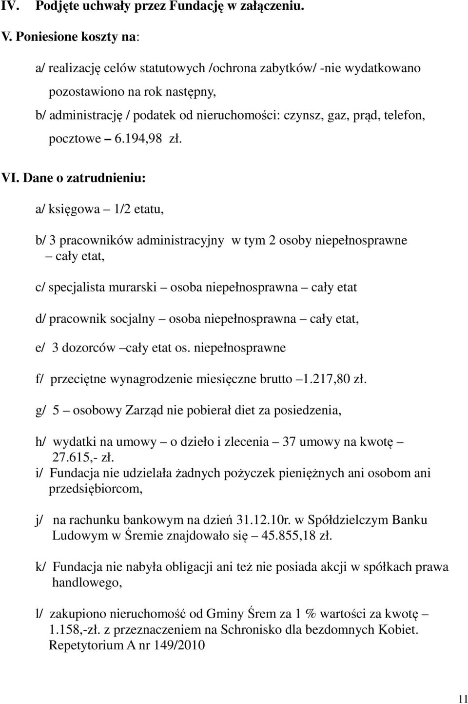 pocztowe 6.194,98 zł. VI.