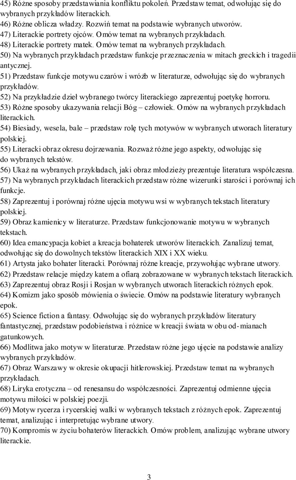 Omów temat na wybranych 50) Na wybranych przykładach przedstaw funkcje przeznaczenia w mitach greckich i tragedii antycznej.