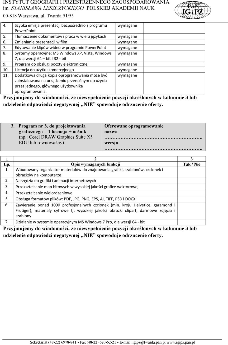 Program do obsługi poczty elektronicznej wymagane 10.