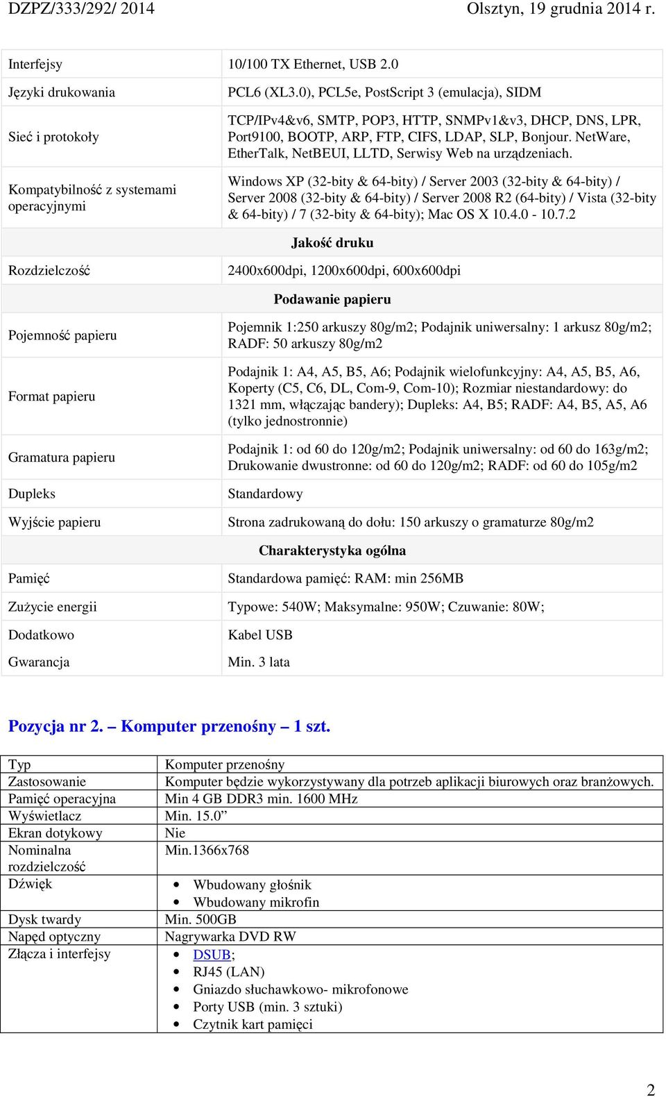 NetWare, EtherTalk, NetBEUI, LLTD, Serwisy Web na urządzeniach.