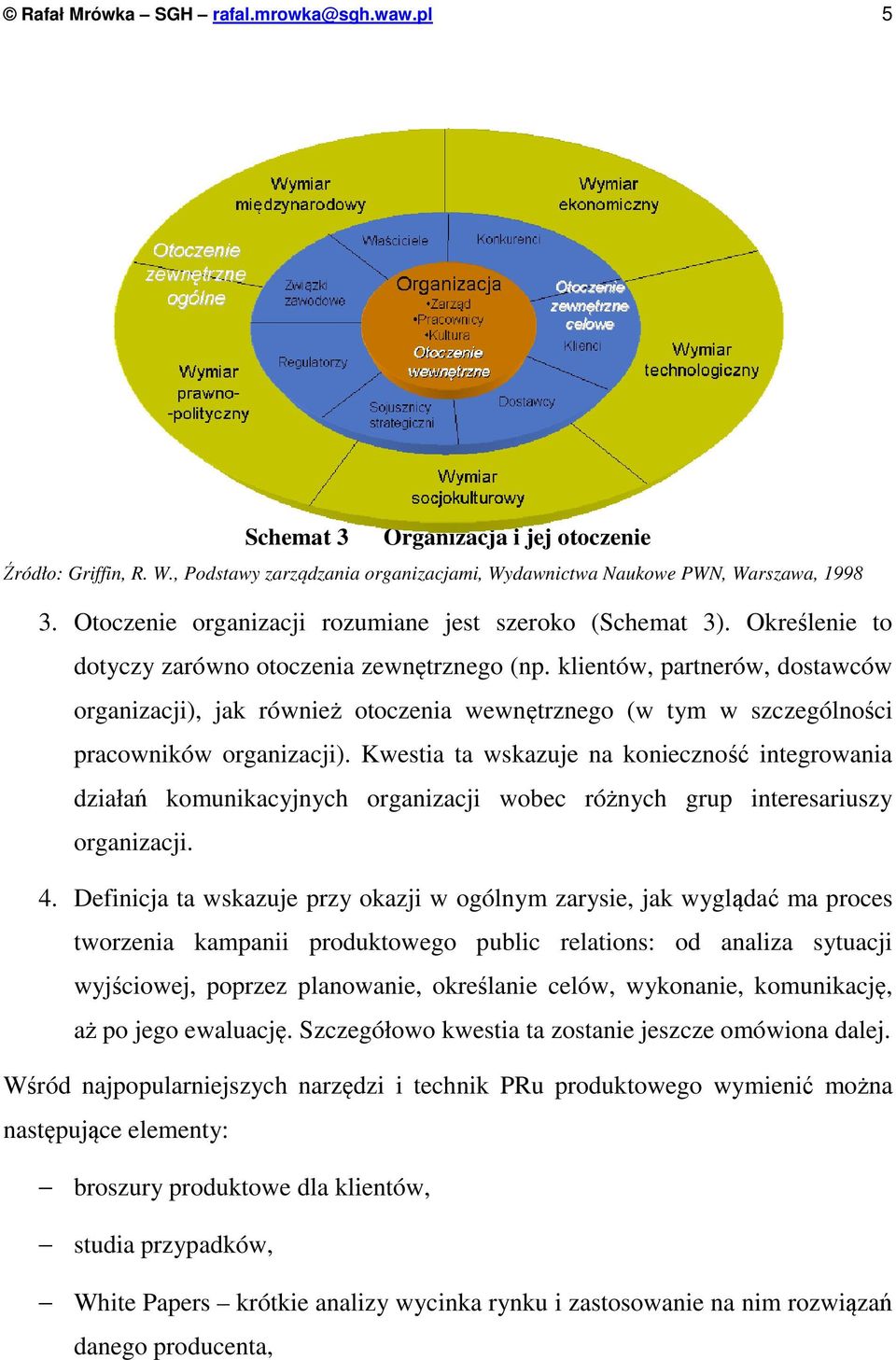 klientów, partnerów, dostawców organizacji), jak również otoczenia wewnętrznego (w tym w szczególności pracowników organizacji).