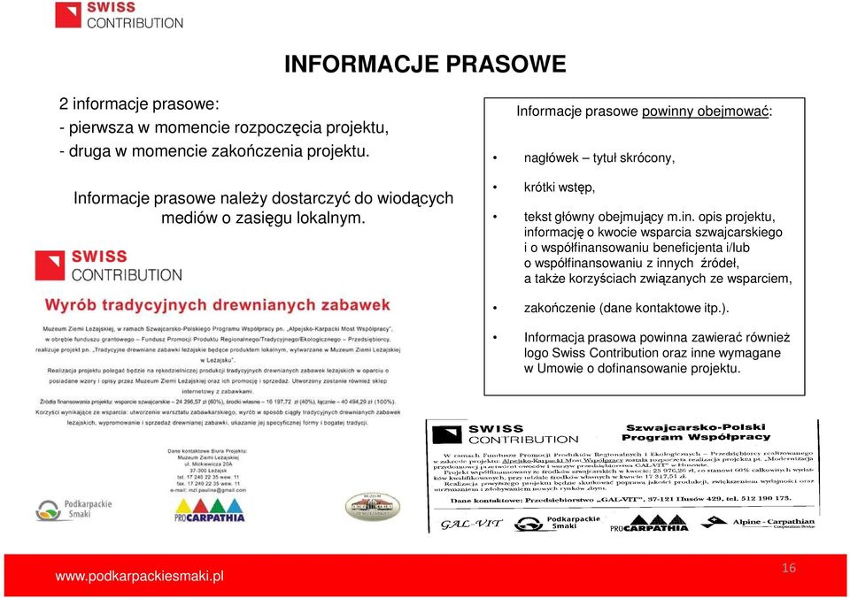 Informacje prasowe powinn